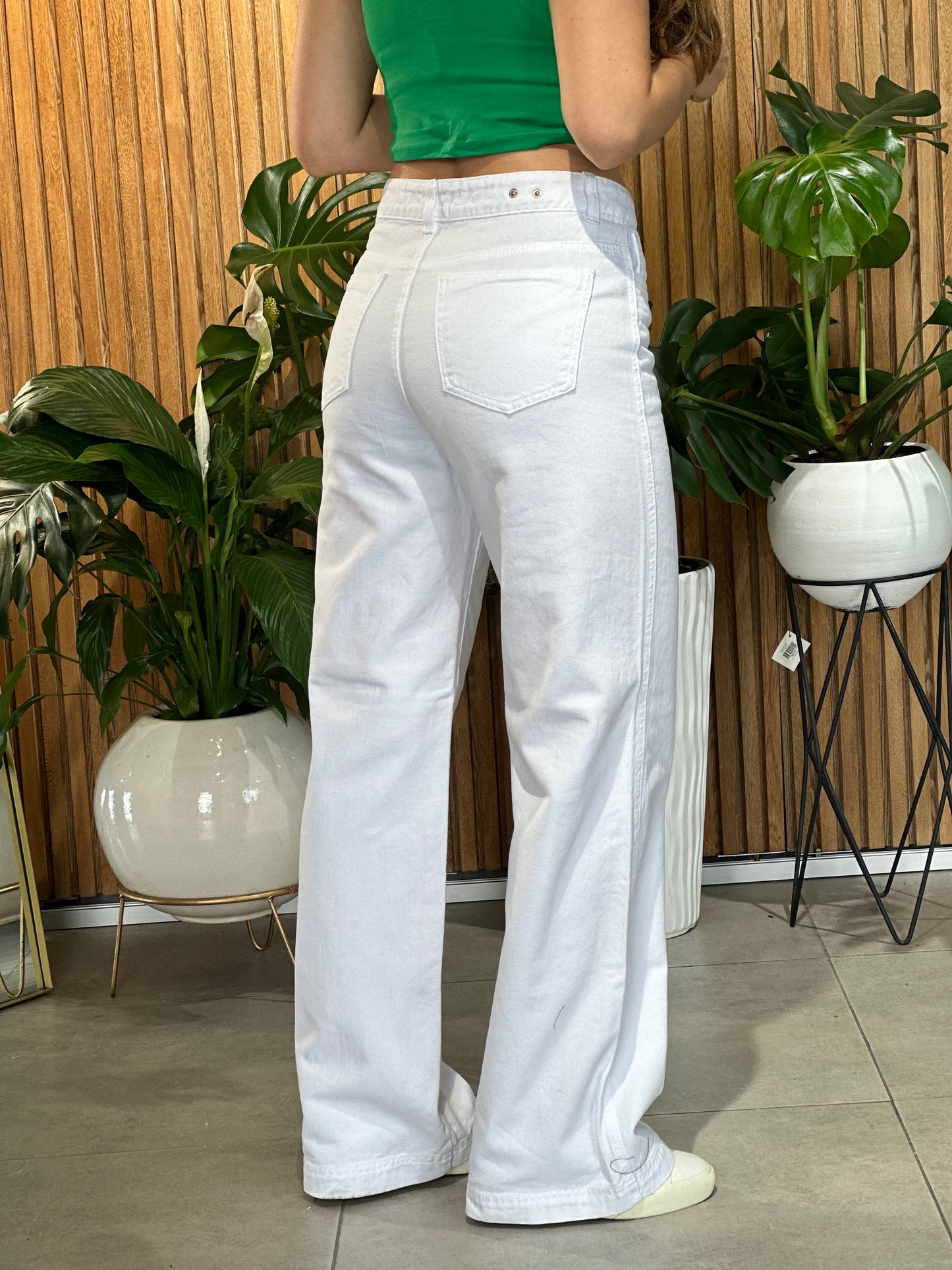 🤍 Pantalón Blanco de Pierna Ancha - RF12 🤍